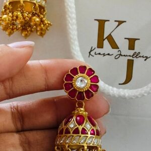 kiasa jadau studs with detachable jhumki