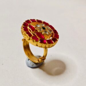 kiasa jadau flat flower ring