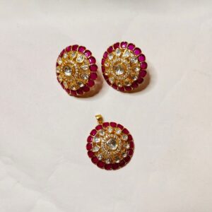 flowerer polki earing and pendent set