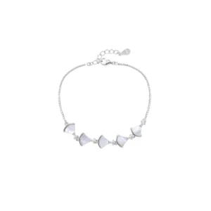 kiasa jewellery elegant 925 silver mother of pearl & cz bracelet