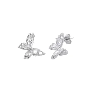 925 Silver Butterfly Zircon Earrings – Elegant Sterling Silver Jewellery