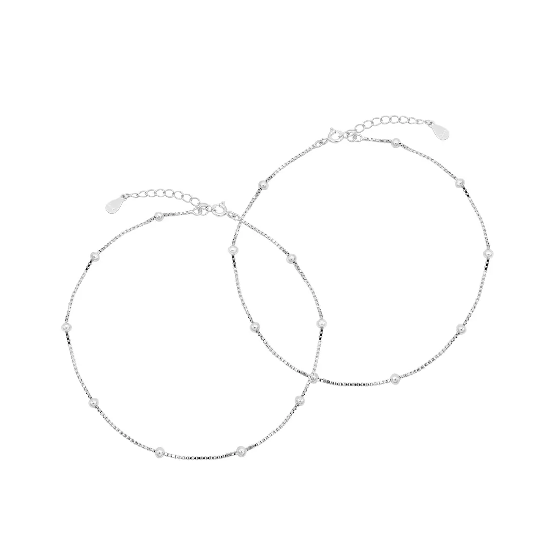 lustredots 925 silver anklet (pair) lustredots 925 silver anklet (pair)